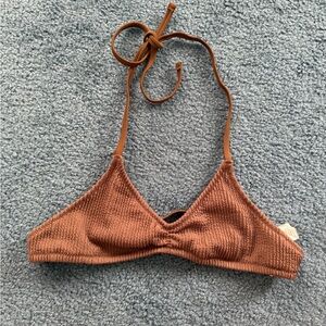 Aerie Brown Halter Bikini Top